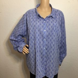 Cato Periwinkle Blue Print Top